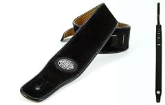 Black 'Padded Series' Leather Guitar Strap for Electric/Acoustic/Bass Guitar
