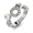 Eve's Addiction Sterling Silver Pave Cubic Zirconia O Circles Ring, 5
