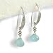 Hammered Sterling Silver Oceania Earrings with Island Blue Chalcedony Stone and Freshwater Pearls