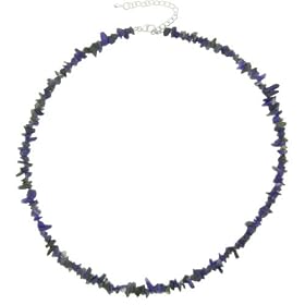 925 Sterling Silver Stone Chip Lapis Lazuli Pendant Necklace By Pugster by 