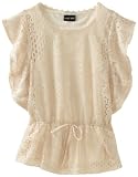 Paperdoll Girls 7-16 Solid Crochet Angel Wing Top with Cami