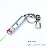GREEN 5mW LASER POINTER Keychain W/ FREE BATTERIES!!