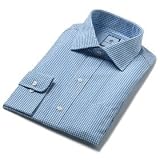 Tommy Hilfiger Men's Colby Spread Collar Men's Dress Shirt, Blue Gingham