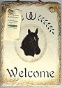 Thoroughbred Horse Horses 6x8 Hanging Welcome Slate