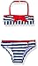 Jantzen Girls' Nautical Striped Bikini Swimsuit with Bow