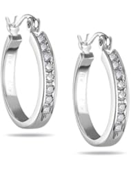 1/4 (0.21-0.27) Cts Diamond Huggie Earrings in 18K White Gold