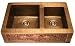 Copper Artist Design Flat Front Farm Apron Kitchen Sink - Hand Hammered Finish Copper Artist Design Flat Front Farm Apron Kitchen Sink - Hand Hammered Finish
