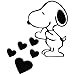 Snoopy Love Hearts - Cartoon Decal Vinyl Removable Decorative Sticker for Wall, Car, Ipad, Macbook, Laptop, Bike, Helmet, Small Appliances, Music Instruments, Motorcycle, Suitcase, 5.5