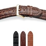 HIRSCH Madrid M, Louisiana Alligator, 79 Gold Brown matt, 20 mm, for Breitling