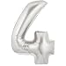 A Giant Jumbo 40" Foil Number 4 Balloon - Flat in Silver