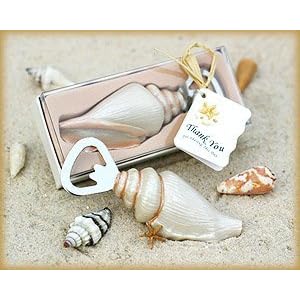 Click to buy Maine Wedding Venues: Bottle Opener Shore Memories Sea Shell with Thank You Tag Wedding Favors from Amazon!