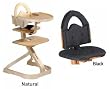 Svan High Chair from Scandinavian Child with Infant Kit and Cushion, Black Cushion with Natural Wood