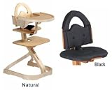 Svan High Chair from Scandinavian Child with Infant Kit and Cushion, Black Cushion with Natural Wood