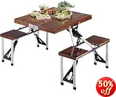 ブランチ 杉製ピクニックテーブル(ブラウン) M-3728