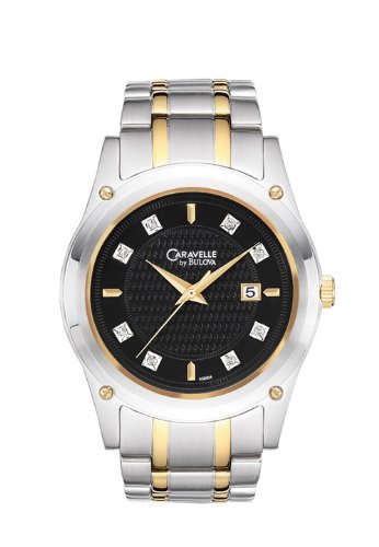 Caravelle By Bulova Diamond Men Black dial watch 45D104