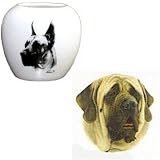 Full Color Mastiff Pillow Vase, Porcelain by Rosalinde (4')