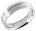14K. White Gold Machine Carved Comfort Fit Wedding Band Ring