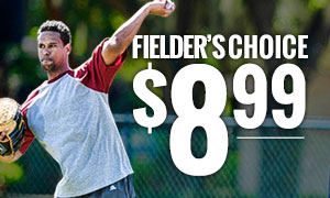 Athletic Man Winding up for Pitch on Baseball Field wearing Russell Athletic Raglan Short Sleeve Cotton Tee