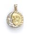 14k Two-Tone Sun and Moon Pendant - JewelryWeb
