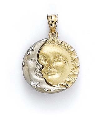 Buy 14k Two-Tone Sun and Moon Pendant