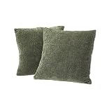 Review Arlee Home Fashions  / Set of 2 Chenille Knife-Edge Toss Pillows - Moss