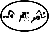 Triathlon Figures Oval Magnet