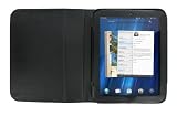 High Quality Black Leather Foldable Cover / Case Portfolio (With Built-in Stand) for HP Touchpad Tablet PC