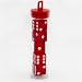 Toys : Tube of 5 16mm 6-sided Square Cornered Translucent Dice, Red with White