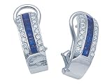 1.40 cts Sapphire Earrings - 18kt White or Yellow Gold LIFETIME WARRANTEE