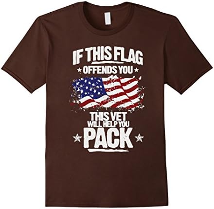 Men's Navy T Shirts - If This Flag Offends You Shirts Medium Brown
