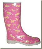 Women's Waterproof Rubber Rain and Garden "Horse" Boots (10, Yellow Horses)
