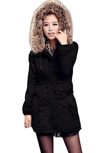 iLoveSIA (アイラブシア) レディーズ コート 防寒服 ジャケット ハーフ丈 長袖 裏ボア フード付き