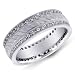 14K White Gold Double Diamond Row Men's Band Ring