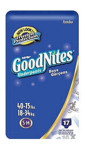 Huggies Pull-Ups Goodnites Underpants, Boys, Small/Medium, 17-Count