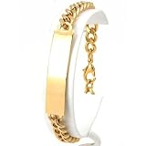 Mens ID Bracelet Curb Chain Gold Plated Jewelry 8.5