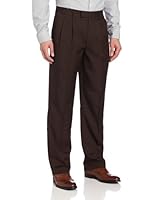 John Henry Men's Double Pleat Modern Fit Crosshatch Microfiber Pant