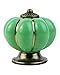 Vintage Ceramic Handle Pull Knobs Cabinet Pumpkin Door Cupboard Drawer Locker,Green, 5 pack