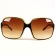 Big Jackie O Retro Large Oversized Sunglasses Beige Frame with Brown Smoke Lens