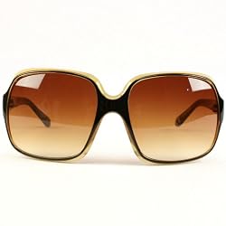 Big Jackie O Retro Large Oversized Sunglasses Beige Frame with Brown Smoke Lens