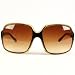 Big Jackie O Retro Large Oversized Sunglasses Beige Frame with Brown Smoke Lens