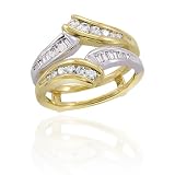 Image of 14K Two Tone Gold 1/2 ct. Round and Baguette Cut Diamond Wrap