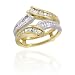 14K Two Tone Gold 1/2 ct. Round and Baguette Cut Diamond Wrap