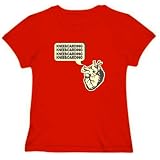 Kneeboarding heart Sports Womens T-Shirt (Red, Sizes X-Small - XXX-Large)