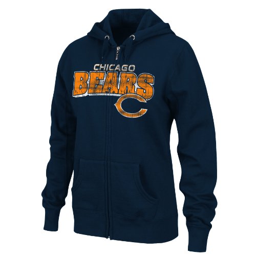 NFL Women's Chicago Bears Football Classic III Long Sleeve Fullzip Fleece Hoodie (Traditional Navy, Small)
