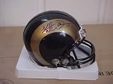 Kurt Warner Hand Signed Autographed St Louis Rams Riddell Football Mini Helmet w/ Photo of Signing