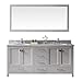 Virtu USA GD-50072-WMRO-CG Caroline Avenue Double Bathroom Vanity with Marble Top/Round Sink with Mirror, 72", Cashmere Gray