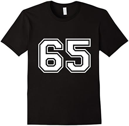 Men's Number 65 Team Sport Jersey T-Shirt Large Black