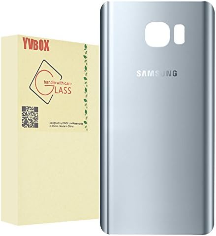 Note 5 Back Glass, Original OEM Battery Door Back Cover Rear Glass Housing with Pre-installed Adhesive Sticker Replacement Part for Samsung Galaxy Note 5 - Silver