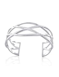 Bling Jewelry 925 Sterling Silver Open Celtic Knot Bangle Cuff Bracelet