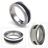 8mm Men's Titanium Magnetic Double Cable Ring Band Size 9